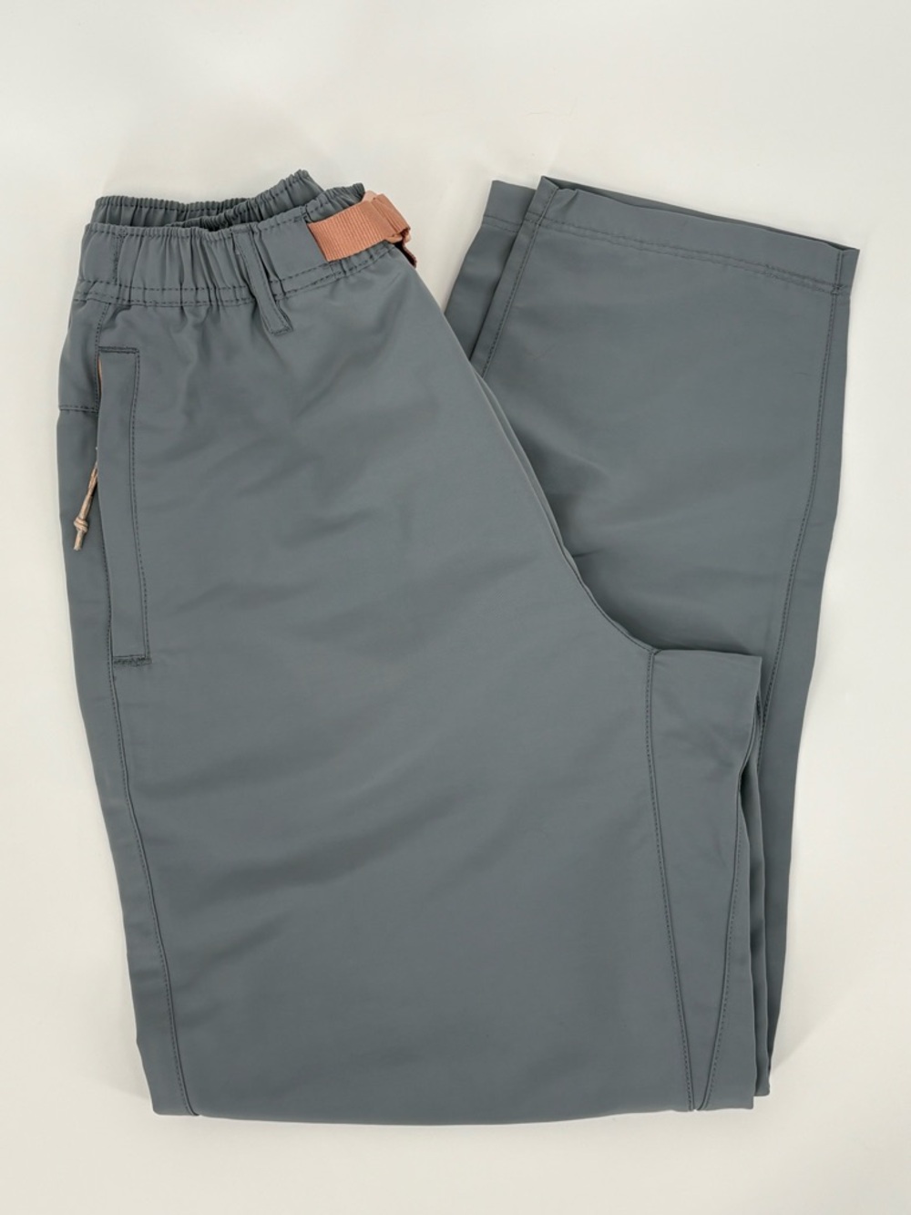 FABLETICS Pants Pocketed Wander Hike Gray with Peach Belt Women’s Small